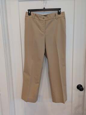Talbots Sz14 Heritage British Khaki Pants Career Business Preppy Essentials EUC